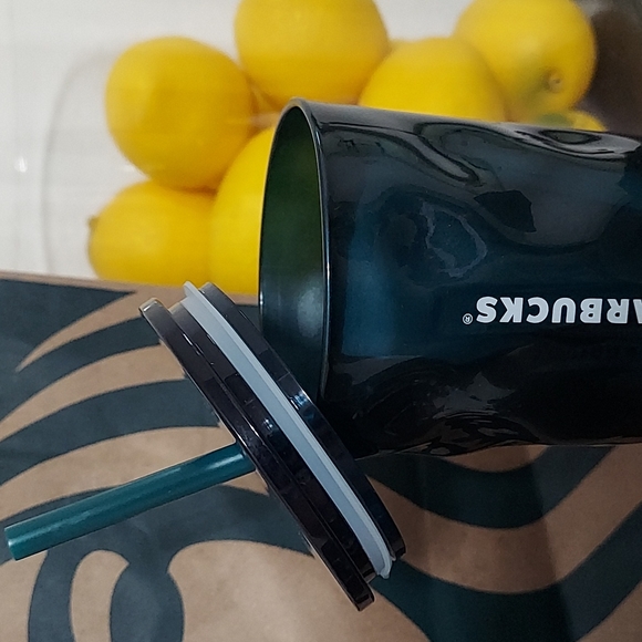 FINAL PRICE Starbucks Fall 21 Teal Wavy Glass Cup - Picture 4 of 5